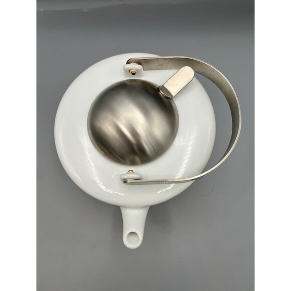 Zero Japan Zen Teapot Kettle 4 Cup White Porcelain Stainless Lid & Handle* - Picture 4 of 13
